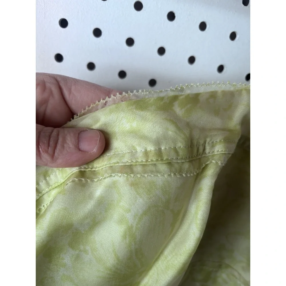 LOFT Women's 6 Light Green Floral Silk Sundress Square‎ Neck Strappy Lined